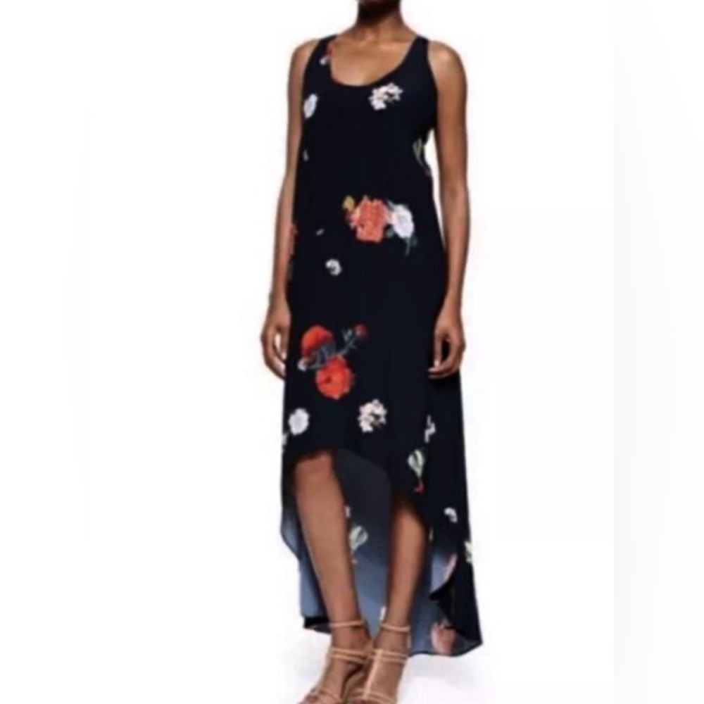 Alice + Olivia Veronica Floral Castaway Print High-Low Maxi Dress Small Romantic